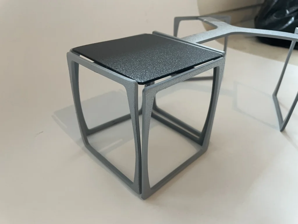 3D printed Kart seat model with dark textured top